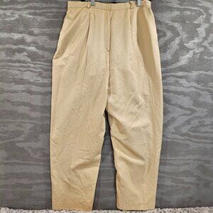 Talbots SZ 16 Silk Blend Pleated Front Lined Baggy Pants Beige